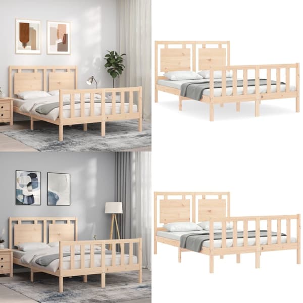 Sengeramme med sengegavl 140x190 cm massivt træ - Sengeramme - Sengerammer - Home & Living