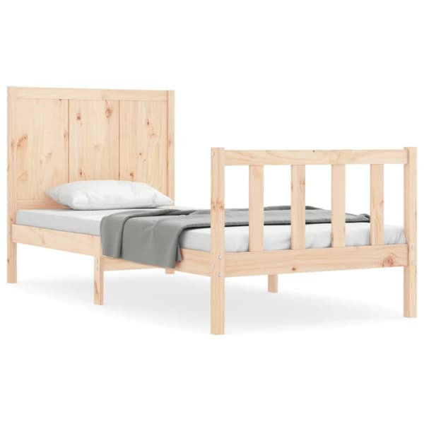 Sengeramme med sengegavl Single massivt træ - Sengeramme - Sengerammer - Home & Living