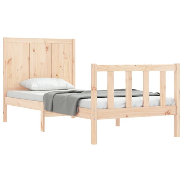 Sengeramme med sengegavl Single massivt træ - Sengeramme - Sengerammer - Home & Living