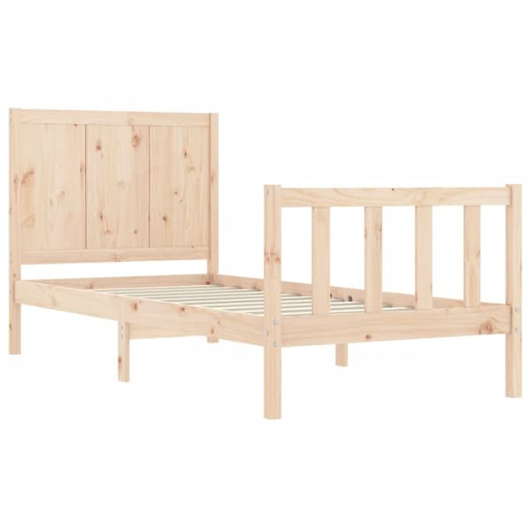 Sengeramme med sengegavl Single massivt træ - Sengeramme - Sengerammer - Home & Living