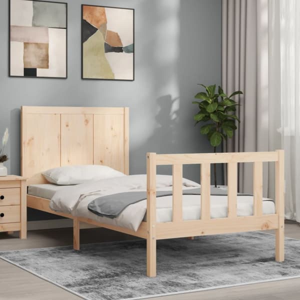 Sengeramme med sengegavl Single massivt træ - Sengeramme - Sengerammer - Home & Living