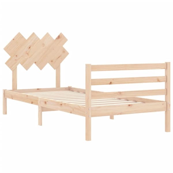 Sengeramme med sengegavl 90x200 cm massivt træ - Sengeramme - Sengerammer - Home & Living