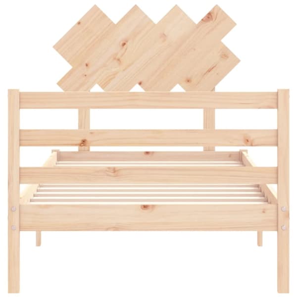 Sengeramme med sengegavl 90x200 cm massivt træ - Sengeramme - Sengerammer - Home & Living