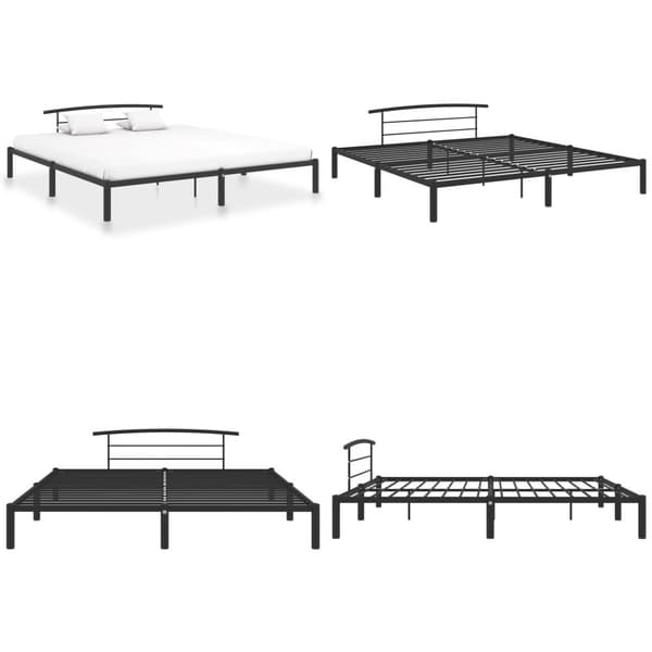 Sängynrunko musta metalli 200x200 cm - Sängynrunko - Sängynrungot - Home & Living