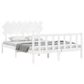 Miniatyrbillede 5 af 11: Sengeramme med sengegavl 140x190 cm massivt træ hvid - Sengeramme - Sengerammer - Home & Living