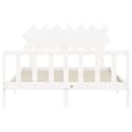 Miniatyrbillede 7 af 11: Sengeramme med sengegavl 140x190 cm massivt træ hvid - Sengeramme - Sengerammer - Home & Living