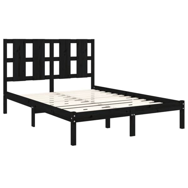 Sengeramme 140x190 cm massivt fyrretræ sort - Sengeramme - Sengerammer - Home & Living