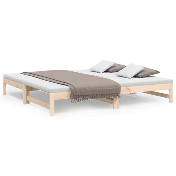 Daybed med udtræk 2x(80x200) cm massivt fyrretræ - Daybed - Daybeds - Home & Living