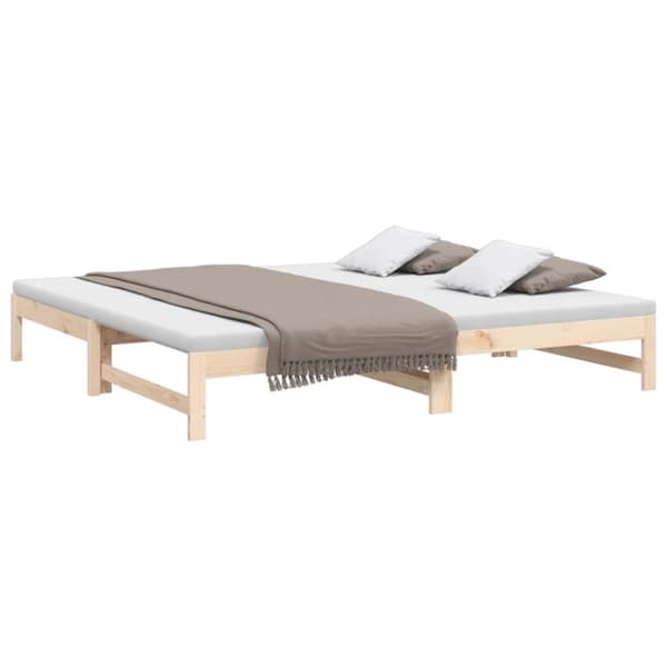 Daybed med udtræk 2x(80x200) cm massivt fyrretræ - Daybed - Daybeds - Home & Living