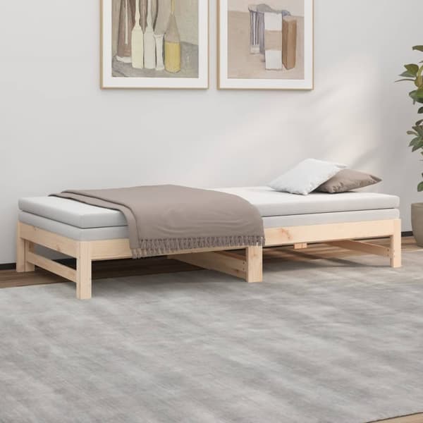Daybed med udtræk 2x(80x200) cm massivt fyrretræ - Daybed - Daybeds - Home & Living