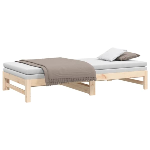Daybed med udtræk 2x(80x200) cm massivt fyrretræ - Daybed - Daybeds - Home & Living