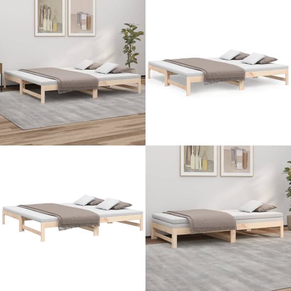 Daybed med udtræk 2x(80x200) cm massivt fyrretræ - Daybed - Daybeds - Home & Living