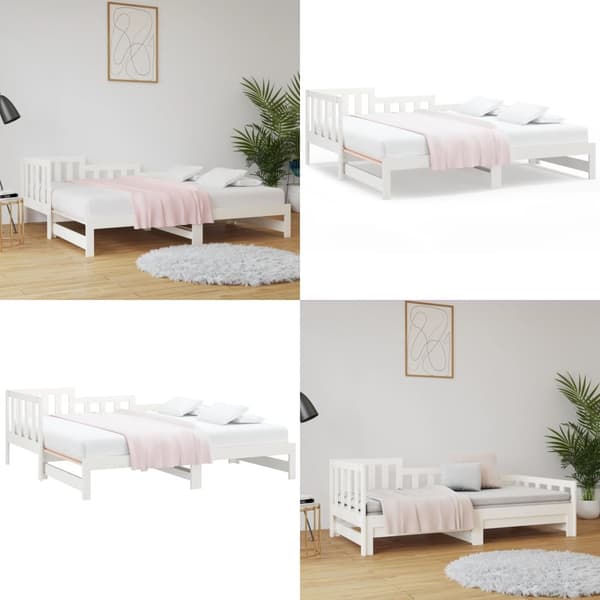 Sohvasänky ulosvedettävä valkoinen 2x (90x190) cm täysi mänty - Vuodesohva - Vuodesohvat - Home & Living