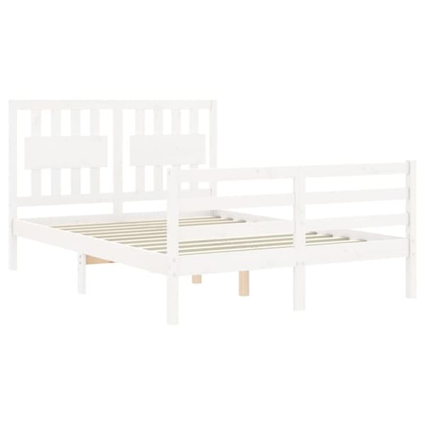 Sängynrunko päädyllä valkoinen Small Double täysi puu - Sängynrunko - Sängynrungot - Home & Living