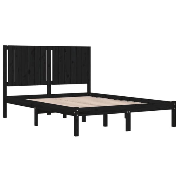 Sengeramme 140x190 cm massivt fyrretræ sort - Sengeramme - Sengerammer - Home & Living