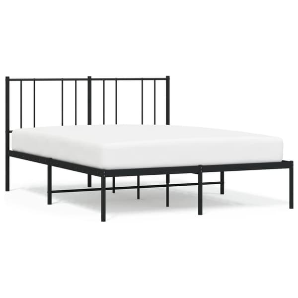 Sengeramme med sengegavl 140x200 cm metal sort - Sengestel - Sengeramme - Home & Living