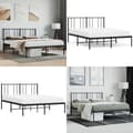 Miniatyrbillede 1 af 11: Sengeramme med sengegavl 140x200 cm metal sort - Sengestel - Sengeramme - Home & Living