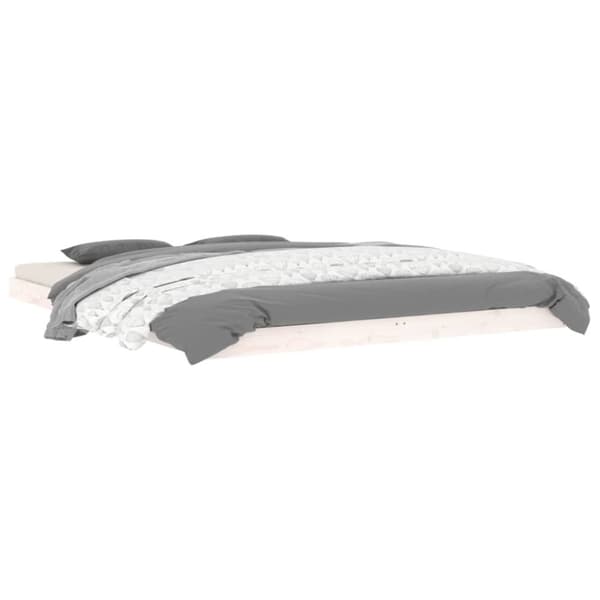 Sengeramme 150x200 cm kingsize massivt fyrretræ hvid - Sengestel - Sengeramme - Home & Living