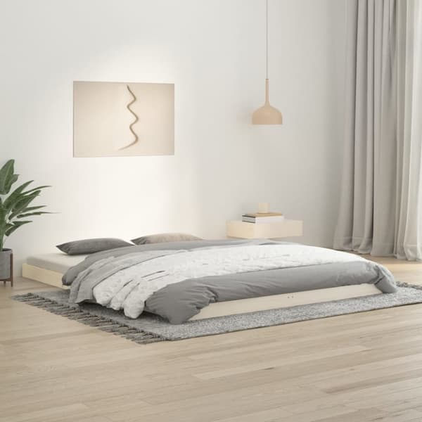 Sengeramme 150x200 cm kingsize massivt fyrretræ hvid - Sengestel - Sengeramme - Home & Living