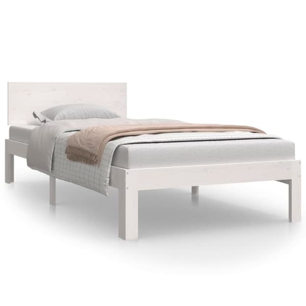 Sengeramme 90x200 cm massivt fyrretræ hvid - Sengeramme - Sengerammer - Home & Living