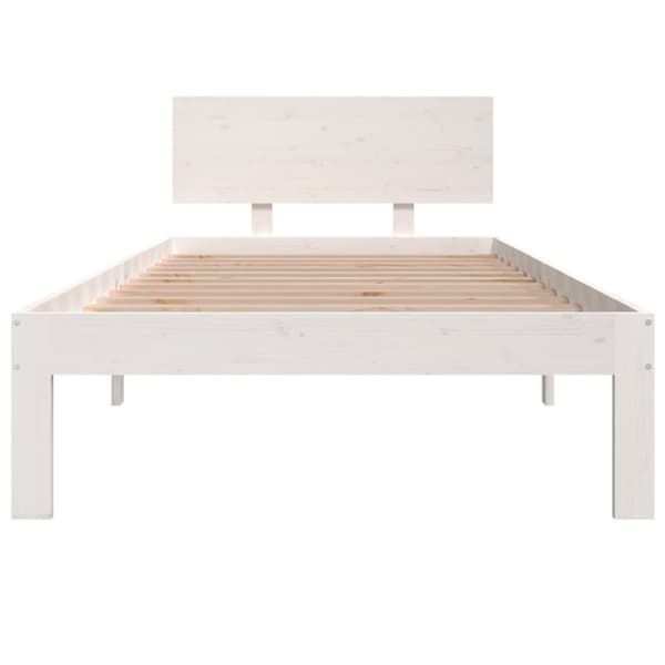 Sengeramme 90x200 cm massivt fyrretræ hvid - Sengeramme - Sengerammer - Home & Living