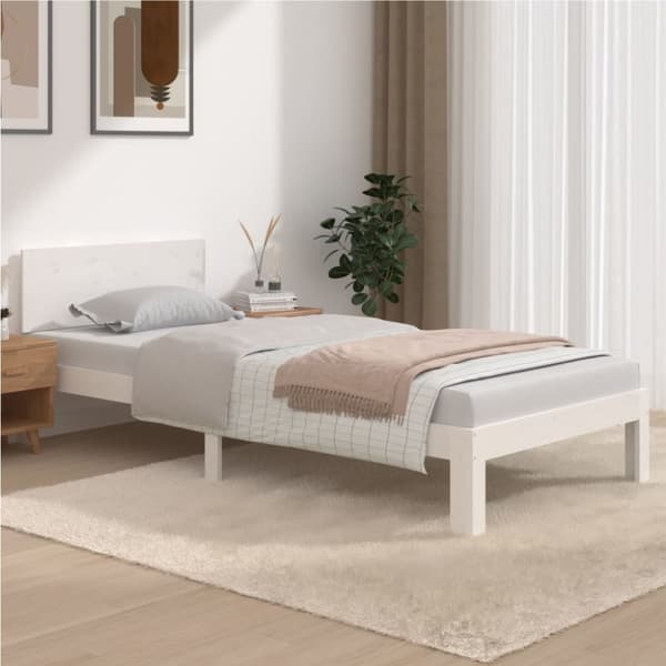 Sengeramme 90x200 cm massivt fyrretræ hvid - Sengeramme - Sengerammer - Home & Living