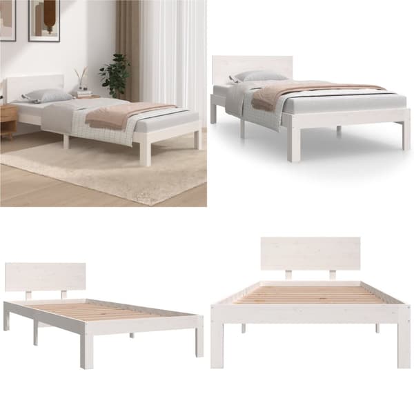 Sengeramme 90x200 cm massivt fyrretræ hvid - Sengeramme - Sengerammer - Home & Living