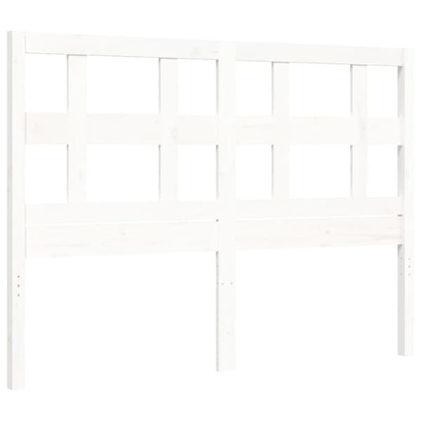 Sengeramme med sengegavl 120x200 cm massivt træ hvid - Sengeramme - Sengerammer - Home & Living