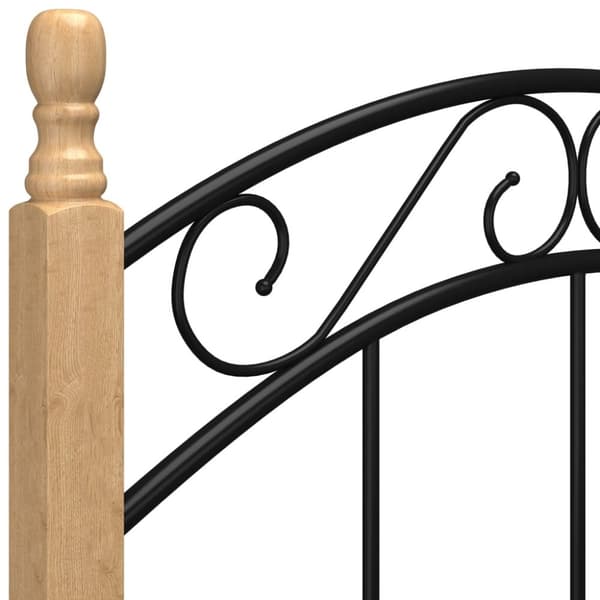 Sengeramme 90x200 cm metal og massivt egetræ sort - Sengestel - Sengeramme - Home & Living