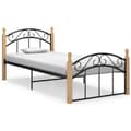 Miniatyrbillede 2 af 7: Sengeramme 90x200 cm metal og massivt egetræ sort - Sengestel - Sengeramme - Home & Living