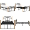 Miniatyrbillede 1 af 7: Sengeramme 90x200 cm metal og massivt egetræ sort - Sengestel - Sengeramme - Home & Living