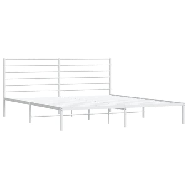 Sengeramme med sengegavl 180x200 cm metal hvid - Sengestel - Sengeramme - Home & Living