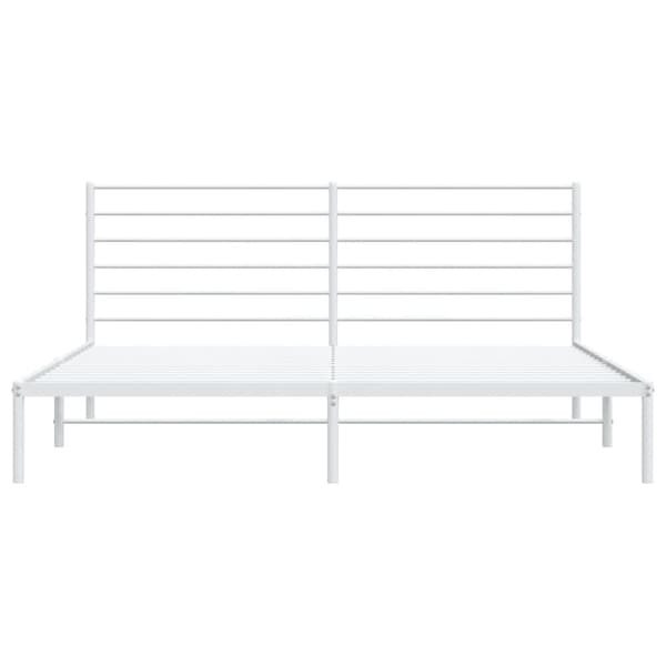 Sengeramme med sengegavl 180x200 cm metal hvid - Sengestel - Sengeramme - Home & Living