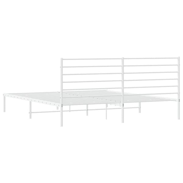 Sengeramme med sengegavl 180x200 cm metal hvid - Sengestel - Sengeramme - Home & Living