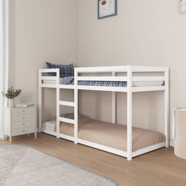 Våningssäng vit 80x200 cm massiv furu - Våningssäng - Våningssängar - Home & Living