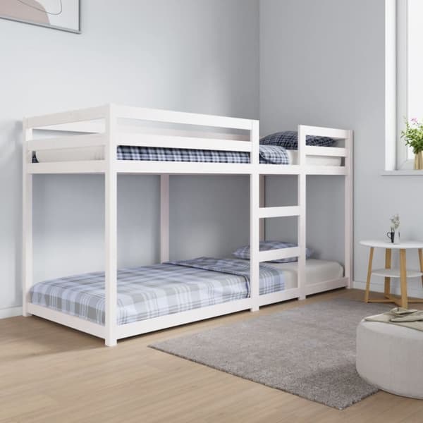 Våningssäng vit 80x200 cm massiv furu - Våningssäng - Våningssängar - Home & Living