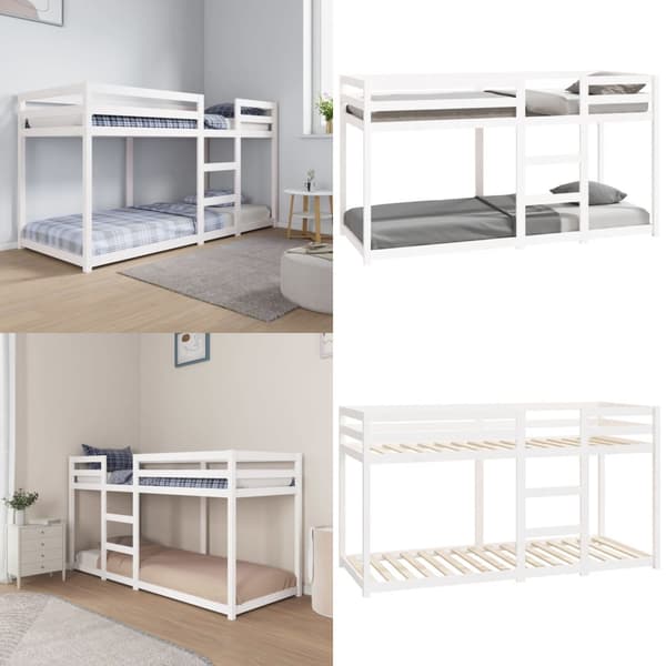 Våningssäng vit 80x200 cm massiv furu - Våningssäng - Våningssängar - Home & Living