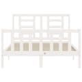Miniatyrbillede 7 af 11: Sengeramme med sengegavl 140x190 cm massivt træ hvid - Sengeramme - Sengerammer - Home & Living