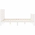 Miniatyrbillede 8 af 11: Sengeramme med sengegavl 140x190 cm massivt træ hvid - Sengeramme - Sengerammer - Home & Living