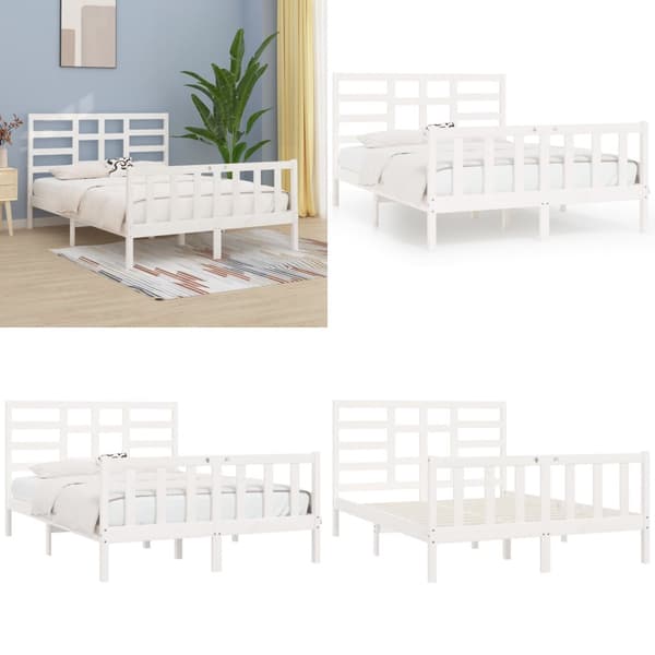 Sengeramme 160x200 cm massivt fyrretræ hvid - Sengeramme - Sengerammer - Home & Living