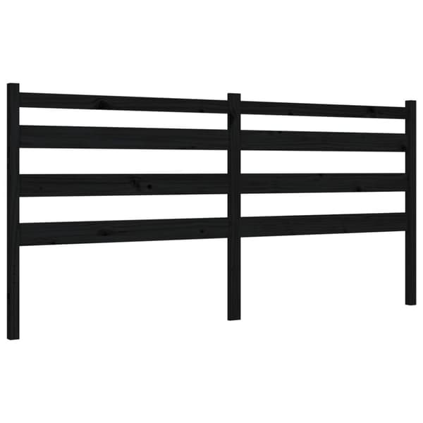 Sängram med huvudgavel svart 200x200 cm massivt trä - Sängram - Sängramar - Home & Living