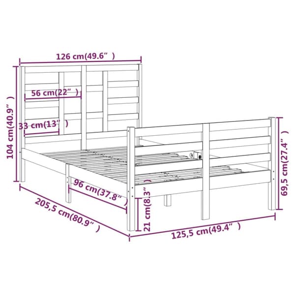 Sengeramme 120x200 cm massivt træ - Sengeramme - Sengerammer - Home & Living