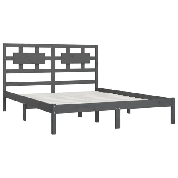 Sengeramme 200x200 cm massivt fyrretræ grå - Sengestel - Sengeramme - Home & Living