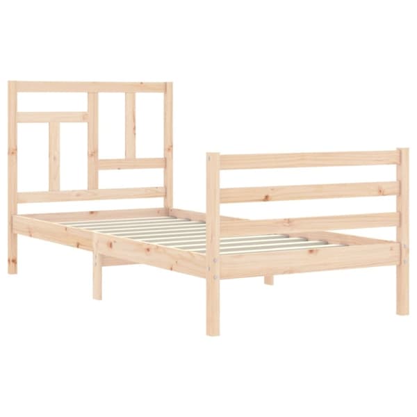 Sengeramme med sengegavl 90x200 cm massivt træ - Sengeramme - Sengerammer - Home & Living