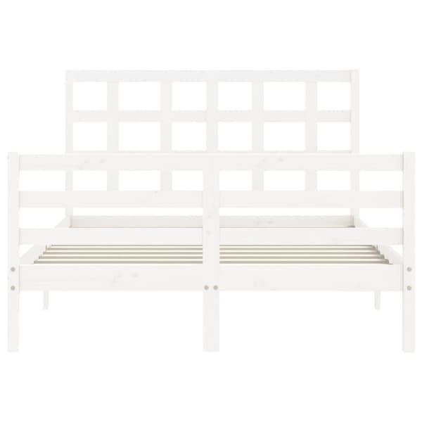 Sengeramme med sengegavl 120x200 cm massivt træ hvid - Sengeramme - Sengerammer - Home & Living