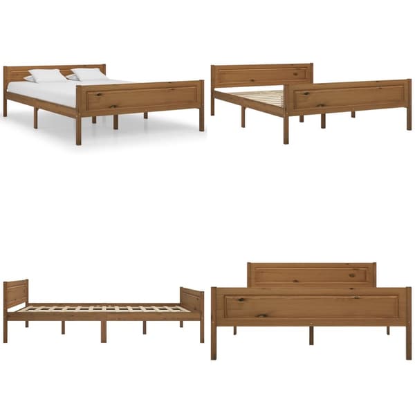 Sengestel 120x200 cm massivt fyrretræ gyldenbrun - Sengestel - Sengeramme - Home & Living