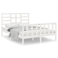 Miniatyrbillede 3 af 7: Sengeramme 140x190 cm massivt træ hvid - Sengeramme - Sengerammer - Home & Living