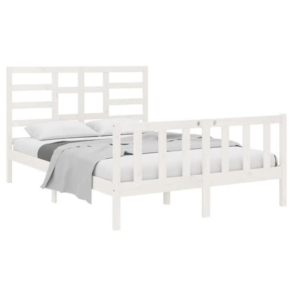 Sengeramme 140x190 cm massivt træ hvid - Sengeramme - Sengerammer - Home & Living