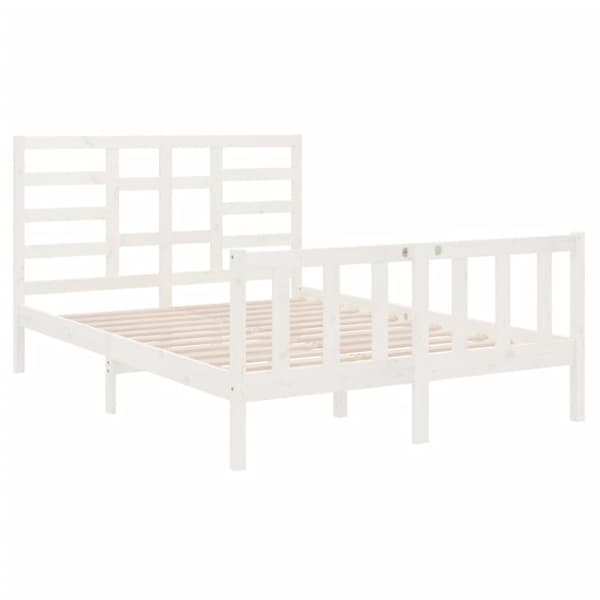 Sengeramme 140x190 cm massivt træ hvid - Sengeramme - Sengerammer - Home & Living