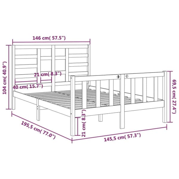 Sengeramme 140x190 cm massivt træ hvid - Sengeramme - Sengerammer - Home & Living